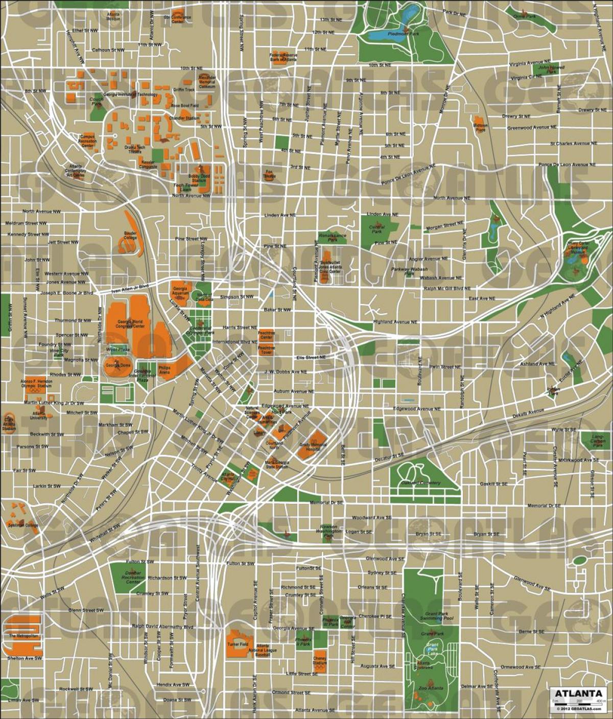 град Атланта мапи