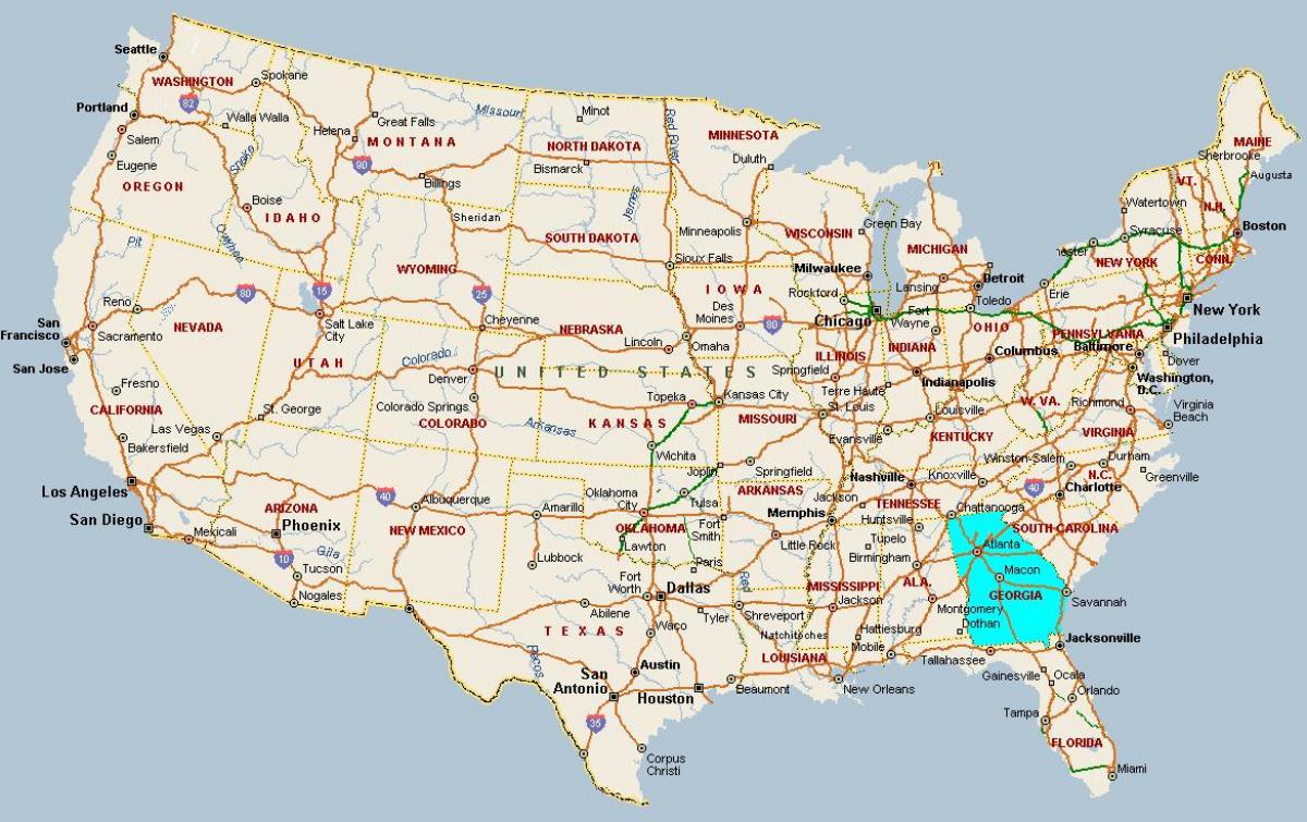 мапа Грузије САД