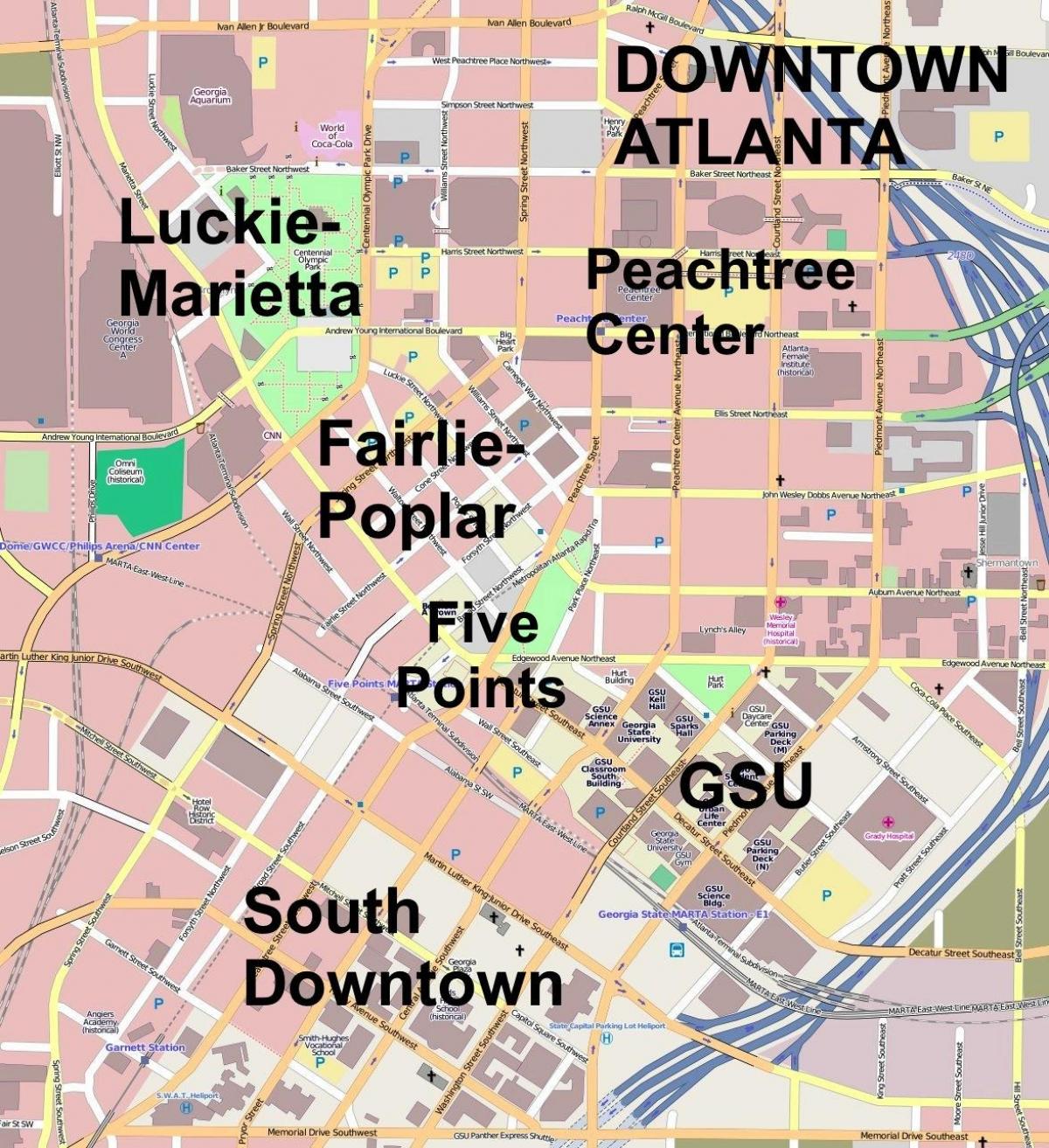 мапа града Атланта