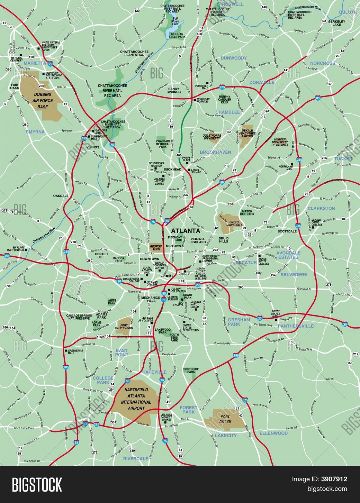 Површина мапи Атланта