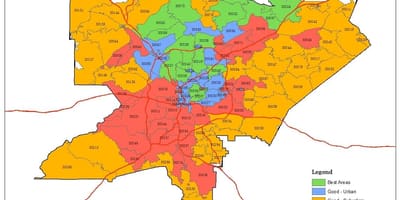 Карта СПТА-код Атланте